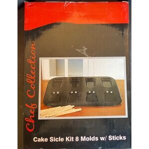 Chef Collection Cake Pop Mold Kit 8 Cavities Baking Pan with Sticks NIB